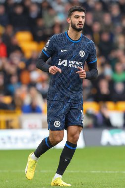 Chelsea 'den Armando Broja Premier Lig karşılaşmasında Wolverhampton Wanderers Chelsea' ye karşı Molineux, Wolverhampton, Birleşik Krallık, 24 Aralık 202