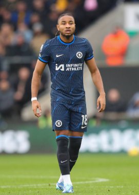 Chelsea 'den Christopher Nkunku, Premier Lig maçı sırasında Wolverhampton Wanderers Chelsea' ye karşı Molineux, Wolverhampton, Birleşik Krallık, 24 Aralık 202