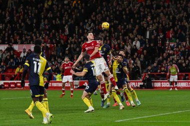 Nottingham Ormanı 'ndan Chris Wood, Nottingham Forest' ın Bournemouth 'a karşı oynadığı 23 Aralık 202' deki Premier League maçında kaleye doğru ilerliyor.