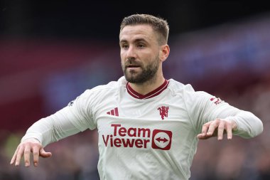 Premier League maçında Manchester United 'a karşı Londra Stadyumu' nda oynanan karşılaşmada Manchester United 'tan Luke Shaw, 23 Aralık 202