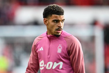 Nottingham Ormanı 'ndan Morgan Gibbs-White Premier League maçı öncesinde Nottingham Forest' a karşı Bournemouth City Ground, Nottingham, İngiltere 'de 23 Aralık 202' de oynanan maç öncesi ısınma maçında...