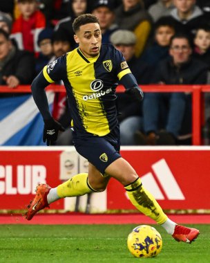 Bournemouth takımından Marcus Tavernier, Nottingham Ormanı 'nın Bournemouth' a karşı oynadığı 23 Aralık 202 'de Premier League maçında topla bir çıkış yaptı.