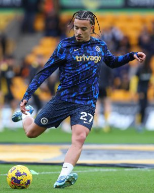 Chelsea 'den Malo Gusto Premier Lig karşılaşması öncesi ısınma sırasında Wolverhampton Wanderers Chelsea' ye karşı Molineux, Wolverhampton, Birleşik Krallık, 24 Aralık 202