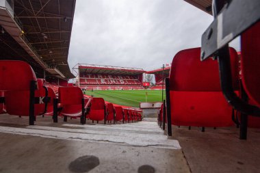 The City Ground, Home of Nottingham Forrest 'ın Premier League maçı sırasında Nottingham Forest' a karşı Manchester United City Ground, Nottingham, İngiltere, 30 Aralık 202
