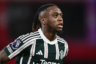 Manchester United 'dan Aaron Wan-Bissaka Premier Lig maçı sırasında Nottingham Forest Manchester United' a karşı City Ground, Nottingham, İngiltere, 30 Aralık 202
