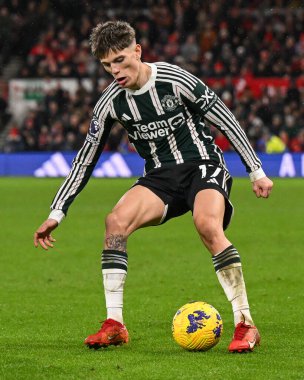 Manchester United takımından Alejandro Garnacho 30 Aralık 202 'de Nottingham Forest Manchester United' a karşı City Ground, Nottingham, İngiltere 'de oynanan Premier League maçında