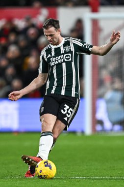 Manchester United takımından Jonny Evans 30 Aralık 202 'de Nottingham Forest, Manchester United' a karşı City Ground, Nottingham, İngiltere 'de oynanan Premier League maçında