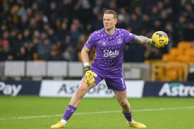 Everton 'dan Jordan Pickford # 1 Premier League maçı sırasında Wolverhampton Wanderers Everton' a karşı Molineux, Wolverhampton, İngiltere, 30 Aralık 202