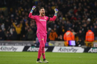Wolverhampton Wanderers 'dan Jos S # 1 Premier League maçında Wolverhampton Everton ile Molineux, Wolverhampton, Birleşik Krallık' ta 30 Aralık 2023 'te oynanan maçta 3-0' lık galibiyet golünü kutluyor.