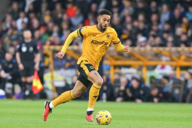 Wolverhampton Wanderers 'dan Matheus Cunha # 12 Premier Lig maçında Wolverhampton Wanderers, Everton' a karşı Molineux, Wolverhampton, Birleşik Krallık 'ta 30 Aralık 202' de top sürüyor.