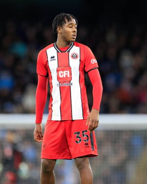 Sheffield United takımından Andre Brooks 30 Aralık 202 'de Etihad Stadyumu' nda Manchester City ile Sheffield United arasındaki Premier League maçında
