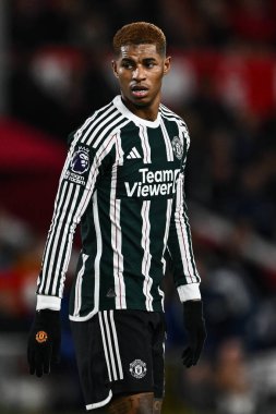 Manchester United 'dan Marcus Rashford Premier League maçı sırasında Nottingham Forest Manchester United' a karşı City Ground, Nottingham, İngiltere 'de 30 Aralık 202