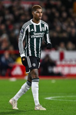 Manchester United 'dan Marcus Rashford Premier League maçı sırasında Nottingham Forest Manchester United' a karşı City Ground, Nottingham, İngiltere 'de 30 Aralık 202