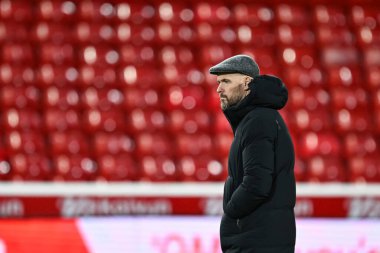 Manchester Unitedarrives 'in 10. Cadılık Yöneticisi Premier Lig karşılaşması öncesinde Nottingham Forest Manchester United' a karşı City Ground, Nottingham, İngiltere, 30 Aralık 202