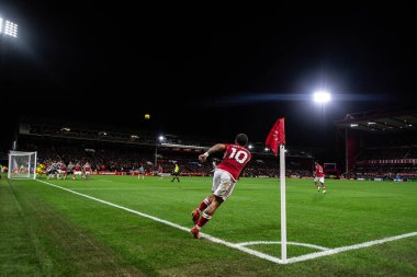 Nottingham Ormanı 'ndan Morgan Gibbs-White, 30 Aralık 202' de İngiltere 'nin Nottingham City Ground kentinde oynanan Premier League maçında köşesine çekildi.