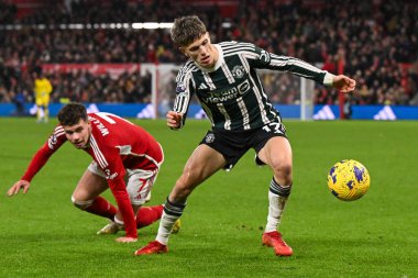 Manchester United takımından Alejandro Garnacho 30 Aralık 202 'de Nottingham Forest Manchester United' a karşı City Ground, Nottingham, İngiltere 'de oynanan Premier League maçında