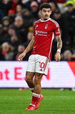 Nottingham Ormanı 'ndan Morgan Gibbs-White Premier League maçı sırasında Nottingham Forest Manchester United' a karşı City Ground, Nottingham, İngiltere 'de 30 Aralık 202' de