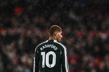 Manchester United 'dan Marcus Rashford Premier League maçı sırasında Nottingham Forest Manchester United' a karşı City Ground, Nottingham, İngiltere 'de 30 Aralık 202