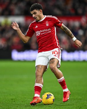 Nottingham Ormanı 'ndan Morgan Gibbs-White Premier League maçı sırasında Nottingham Forest Manchester United' a karşı City Ground, Nottingham, İngiltere 'de 30 Aralık 202' de