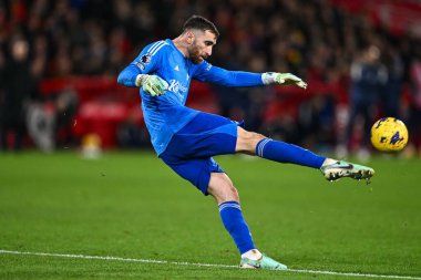 Nottingham Ormanı 'ndan Matt Turner 30 Aralık 202' de Nottingham Forest, Manchester United 'a karşı City Ground, Nottingham, İngiltere' de oynanan Premier League maçı sırasında hareket halindeydi.