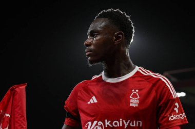 Nottingham Ormanı 'ndan Moussa Niakhat Premier League maçı sırasında Nottingham Forest Manchester United' a karşı City Ground, Nottingham, Birleşik Krallık 'ta 30 Aralık 2023