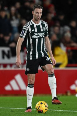 Manchester United 'dan Jonny Evans Premier League maçında Nottingham Forest, Manchester United' a karşı City Ground, Nottingham, İngiltere 'de 30 Aralık 202' de