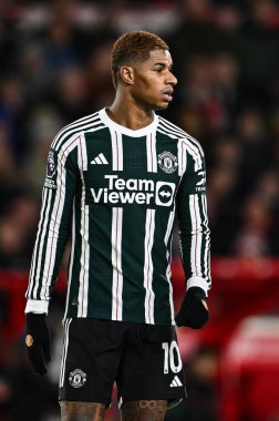 Manchester United 'dan Marcus Rashford Premier League maçı sırasında Nottingham Forest Manchester United' a karşı City Ground, Nottingham, İngiltere 'de 30 Aralık 202