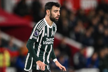 Manchester United 'dan Bruno Fernandes Premier League maçı sırasında Nottingham Forest Manchester United' a karşı City Ground, Nottingham, İngiltere 'de 30 Aralık 202