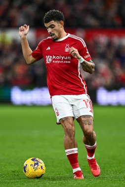 Nottingham Ormanı 'ndan Morgan Gibbs-White Premier League maçı sırasında Nottingham Forest Manchester United' a karşı City Ground, Nottingham, İngiltere 'de 30 Aralık 202' de