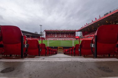 The City Ground, Home of Nottingham Forrest 'ın Premier League maçı sırasında Nottingham Forest' a karşı Manchester United City Ground, Nottingham, İngiltere, 30 Aralık 202