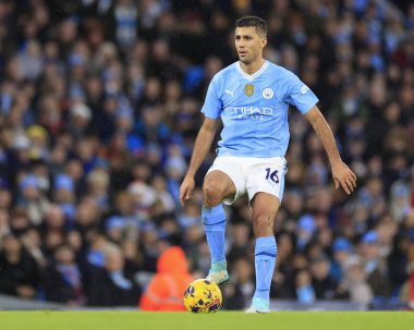 Manchester City 'den Rodrigo # 16 Premier League maçı sırasında topu kontrol ediyor Manchester City - Sheffield United Etihad Stadyumu, Manchester, İngiltere, 30 Aralık 202
