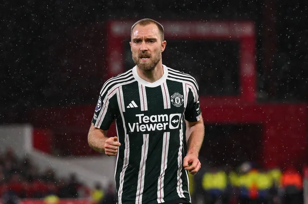 stock image Christian Eriksen of Manchester United during the Premier League match Nottingham Forest vs Manchester United at City Ground, Nottingham, United Kingdom, 30th December 202