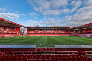 Nottingham Forest, Blackpool 'a karşı 7 Ocak 2024 tarihinde İngiltere' nin Nottingham şehrinde oynanan Emirates FA Cup Üçüncü Raundunda City Ground 'un genel bir görüntüsü.