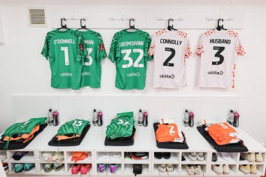 Blackpool tişörtleri, Birleşik Krallık 'ın Nottingham Forest-Blackpool maçında, Birleşik Krallık' ın başkenti Nottingham 'da oynanan 3.