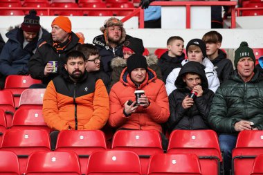 Blackpool taraftarları, Birleşik Krallık 'ın Nottingham Forest-Blackpool maçı sırasında 7 Ocak 202' de Birleşik Krallık 'ın Nottingham City Ground kentine geldiler.