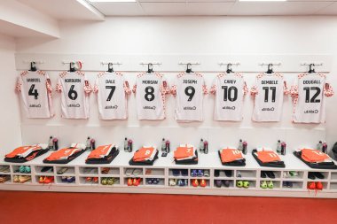 Blackpool tişörtleri, Birleşik Krallık 'ın Nottingham Forest-Blackpool maçında, Birleşik Krallık' ın başkenti Nottingham 'da oynanan 3.