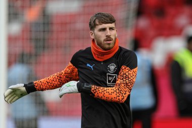 Blackpool 'dan Daniel Grimshaw, 7 Ocak 202 tarihinde Birleşik Krallık' ın Nottingham şehrinde oynanan Emirates FA Cup üçüncü tur karşılaşmasında ısınma turunda Nottingham Forest 'a karşı Blackpool' da