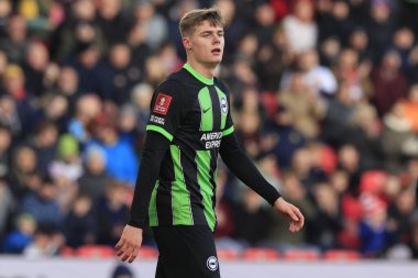 Brighton & Hove Albion takımından Evan Ferguson, 6 Ocak 202 'de Birleşik Krallık' ın Bet365 Stadyumu 'nda oynanan 3. tur karşılaşmasında Stoke City ve Hove Albion' a karşı oynadı.