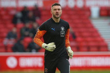 Blackpool 'dan Richard O' Donnell, 7 Ocak 202 'de Birleşik Krallık' ın Nottingham kentinde oynanan üçüncü turda oynanan Emirates FA Cup karşılaşması öncesi ısınma maçında Nottingham Forest 'a karşı Blackpool