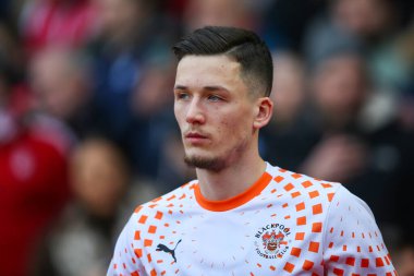 Blackpool 'dan Oliver Casey, Birleşik Krallık' ın Nottingham Forest-Blackpool maçı sırasında 7 Ocak 202 'de oynandı.