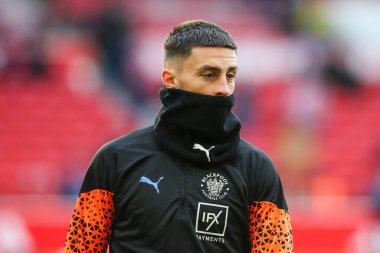 Blackpool 'dan Owen Dale, Birleşik Krallık' ın Nottingham City Ground kentinde oynanan Emirates FA Cup 3. tur karşılaşması öncesinde oynanan ısınma maçında
