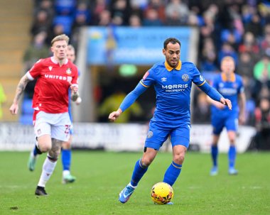 Shrewsbury Town 'dan Elliott Bennett, Birleşik Krallık' ın Croud Meadow, Shrewsbury kentinde düzenlenen Shrewsbury Town-Wrexham üçüncü tur müsabakasında