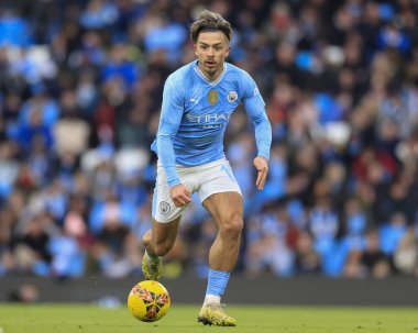 Manchester City 'den Jack Grealish, Manchester City' nin 7 Ocak 202 'de Etihad Stadyumu' nda oynadığı üçüncü tur maçında