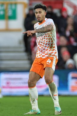 Blackpool 'dan Jordan Lawrence-Gabriel, Birleşik Krallık' ın Nottingham Forest-Blackpool maçında, 7 Ocak 202 tarihinde, City Ground, Nottingham 'da oynanan üçüncü tur karşılaşmasında