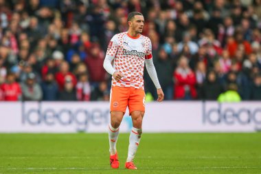 Blackpool 'dan Oliver Norburn, Birleşik Krallık' ın Nottingham Forest-Blackpool maçı sırasında 7 Ocak 202 'de, Nottingham City Ground' da oynandı.