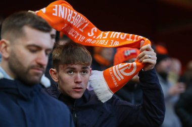 Blackpool taraftarları, İngiltere 'nin Nottingham City Ground kentinde oynanan 3. tur karşılaşmasında Nottingham Forest' a karşı Blackpool maçını izlediler.