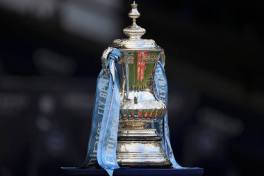 FA Cup kupası, İngiltere 'nin Etihad Stadyumu' nda oynanan üçüncü tur Manchester City-Huddersfield maçı öncesinde sergilendi.