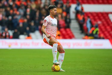 Blackpool 'dan Jordan Lawrence-Gabriel, Birleşik Krallık' ın Nottingham Forest-Blackpool maçında 7 Ocak 202 tarihinde oynanan üçüncü tur karşılaşmasında sahada.