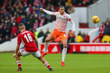 Blackpool 'dan Oliver Norburn, Birleşik Krallık' ın Nottingham Forest-Blackpool maçında 7 Ocak 202 tarihinde oynanan üçüncü tur karşılaşmasında sahada.