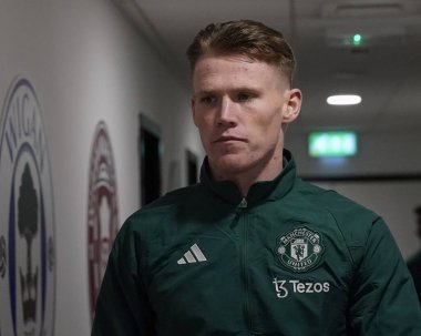 Manchester United takımından Scott McTominay, 8 Ocak 202 tarihinde Wigan, Wigan, İngiltere 'deki Manchester United' a karşı oynanan üçüncü tur müsabakasından önce stadyuma geldi.